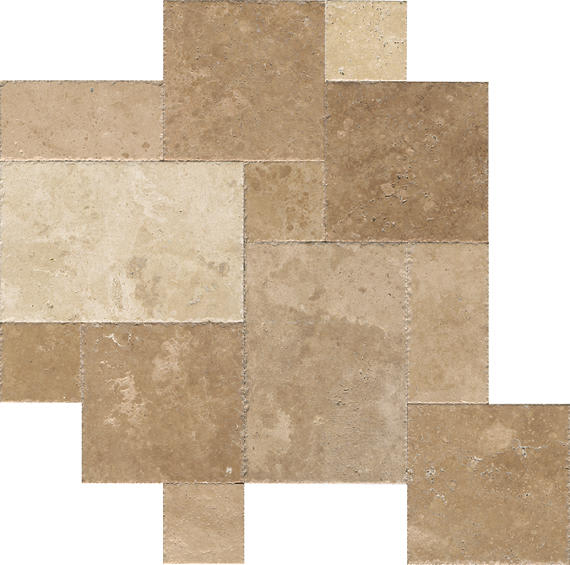 Travertine Napa Pattern, Chiseled Versaille Brushed