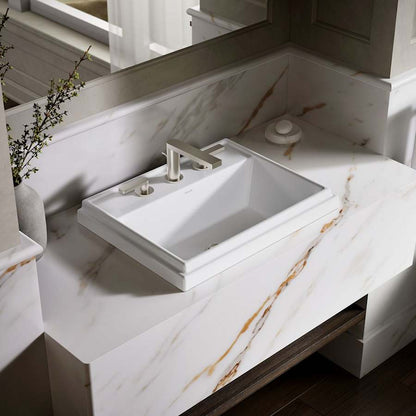 Tresham 20" Drop In Bathroom Sink with 3 Holes Drilled and Overflow