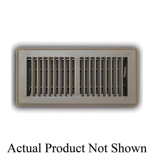 Floor Supply Register, 4 x 12 in, Multi Shutter Damper, Steel, Brown