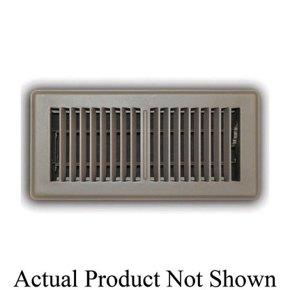 Floor Supply Register, 12 x 2 in, Multi Shutter Damper, Steel, Brown