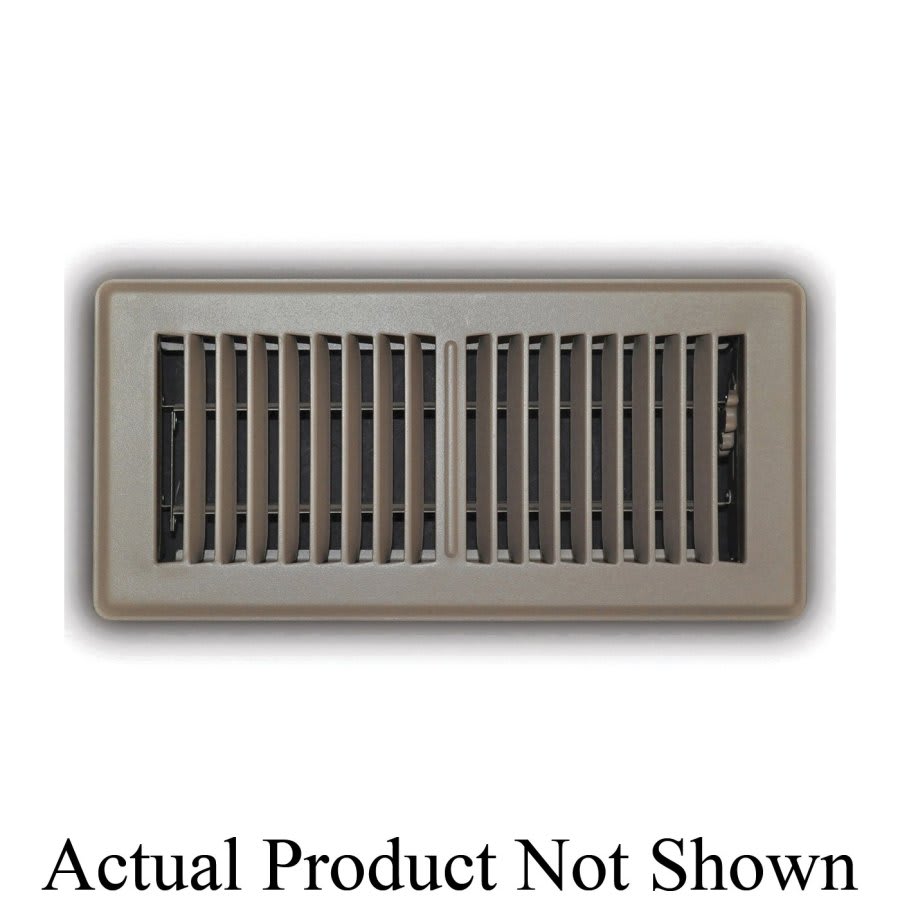 Floor Supply Register, 2 x 10 in, Multi Shutter Damper, Steel, Brown
