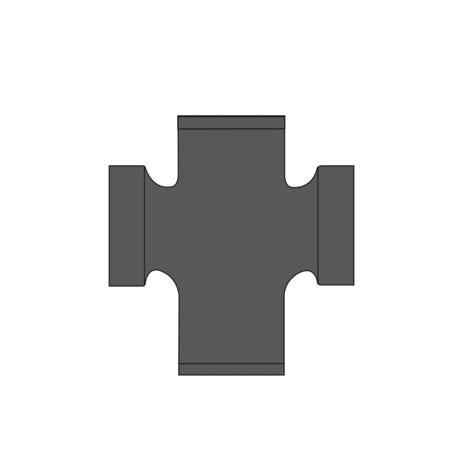 Cross, 3 x 2 in, No Hub x FNPT, Cast Iron