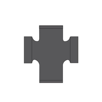 Cross, 3 x 2 in, No Hub x FNPT, Cast Iron