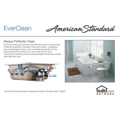 Evolution 72" Acrylic Whirlpool Bathtub with Reversible Drain and EverClean Technology - Lifetime Warranty