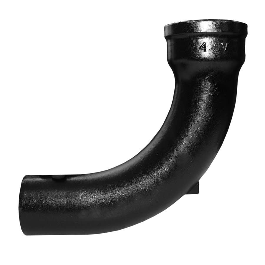Service Weight Long Sweep 1/4 Bend, 2 in, Spigot x Hub, Cast Iron