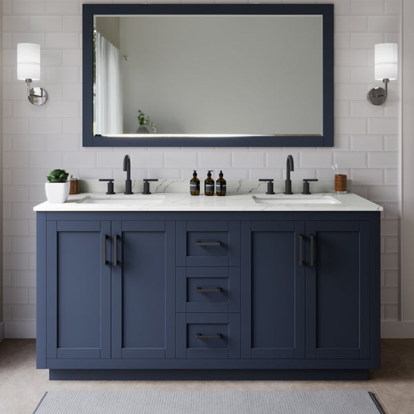 Miranda Double Bathroom Vanity - 66W x 33.75H x 22D