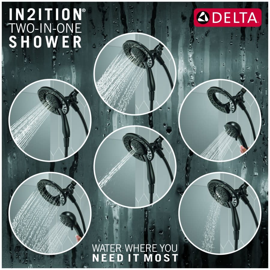 In2ition 1.75 GPM 2-in-1 Multi Function Shower Head and Hand Shower with 60" Hose - Limited Lifetime Warranty