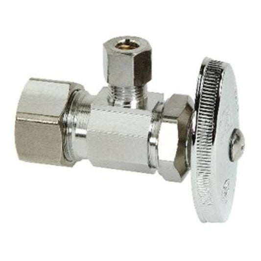 Multi Turn Angle Stop, 5/8 x 1/4 in, Comp, Chrome
