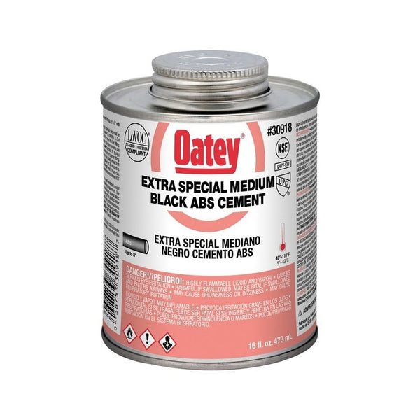 Medium Body Cement, 1 pt, Black, For ABS