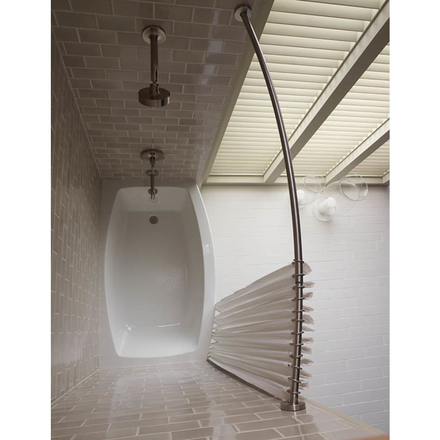 Expanse 60" - 72" Adjustable Curved Shower Rod with Contemporary Design