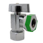 Quarter Turn Angle Stop, 5/8 x 1/2 in, Comp x FNPT, Chrome