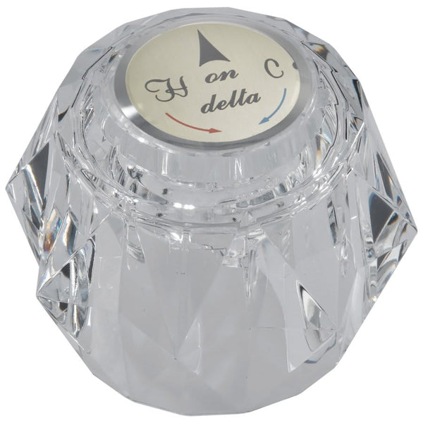 Knob Handle With Button and Set Screw, Acrylic