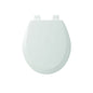 Toilet Seat, Round Bowl, Closed Front, With Cover, Wood, White