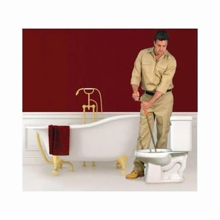 Flexicore® Down Head Toilet Closet Auger, 3 ft L Cable, Vinyl Grip Handle