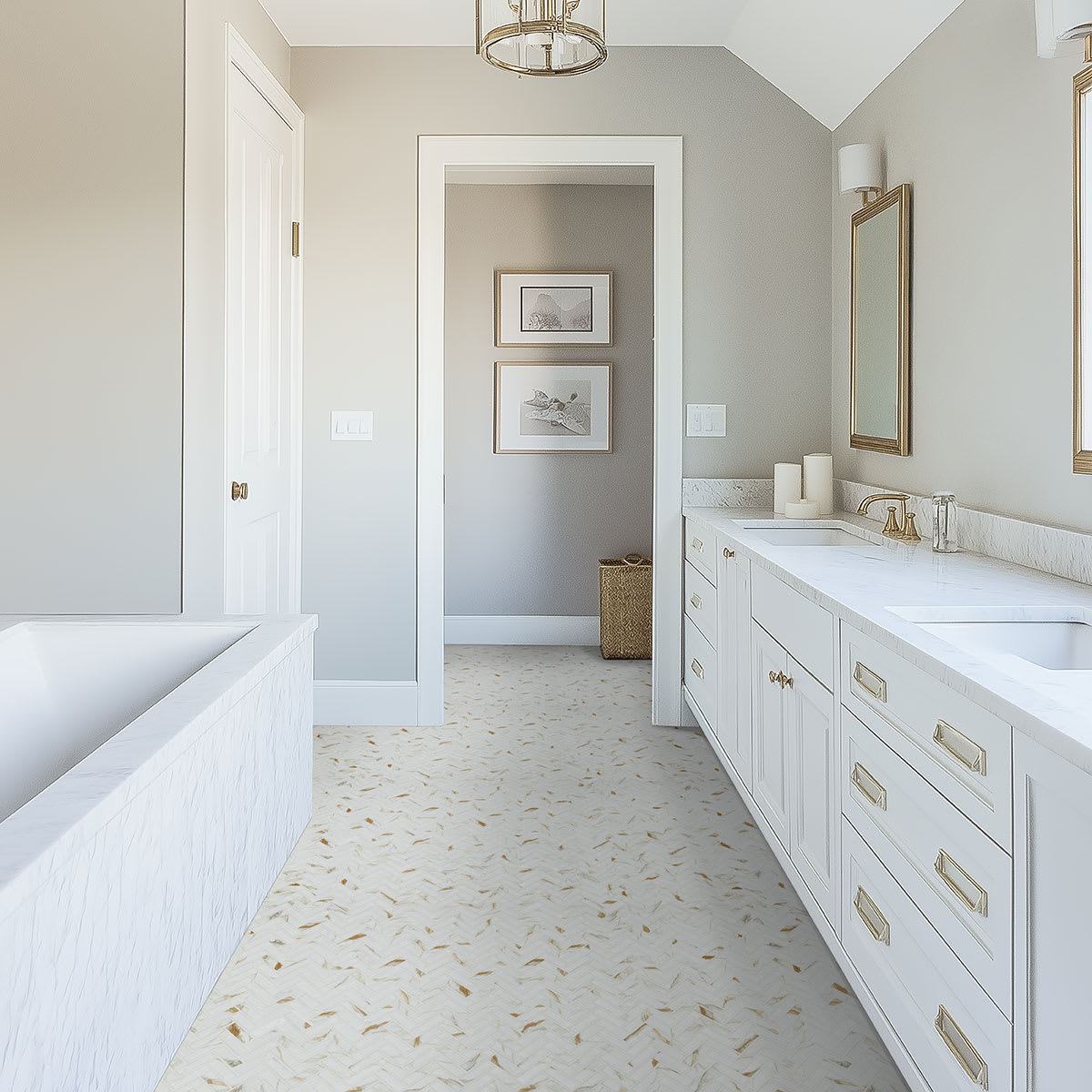 Calacatta Gold Matte Herringbone