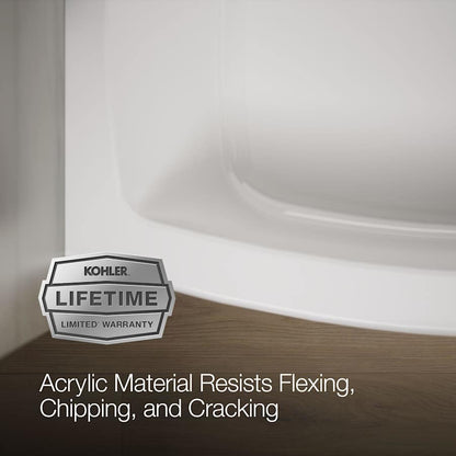 Expanse Collection 60" Three Wall Alcove Curved Integral Apron Bath Tub with Right Hand Drain