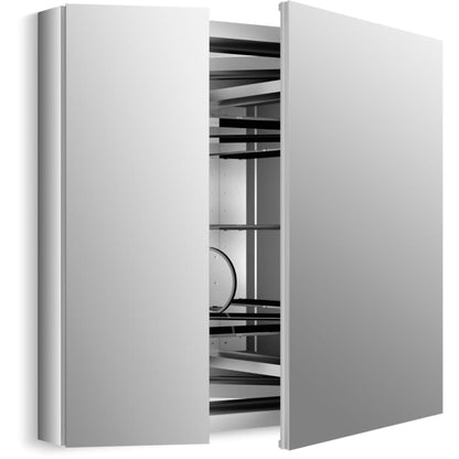 Verdera 34" x 30" Two Door Mirrored Medicine Cabinet with Plain Mirror and Three Adjustable Shelves and Slow Close Door