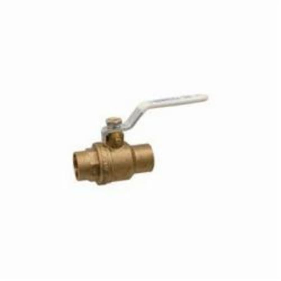 2-Piece Ball Valve, 1-1/2 in, C, Full Port, Plated Brass Ball, Brass