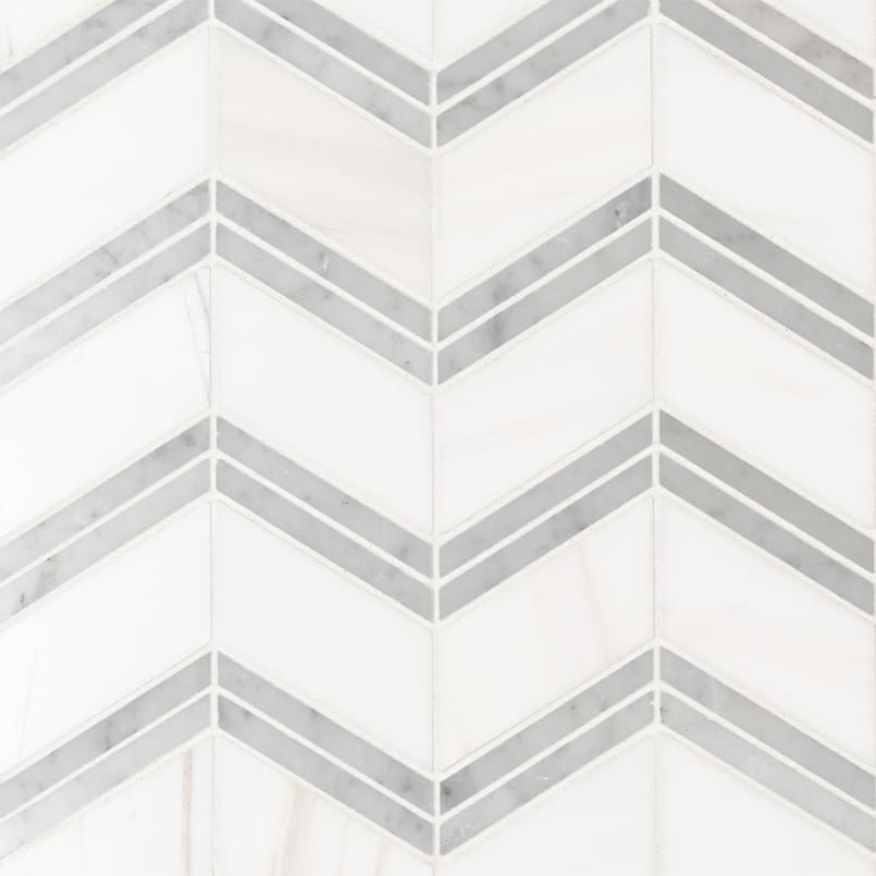 Bianco Dolomite Chevron Polished