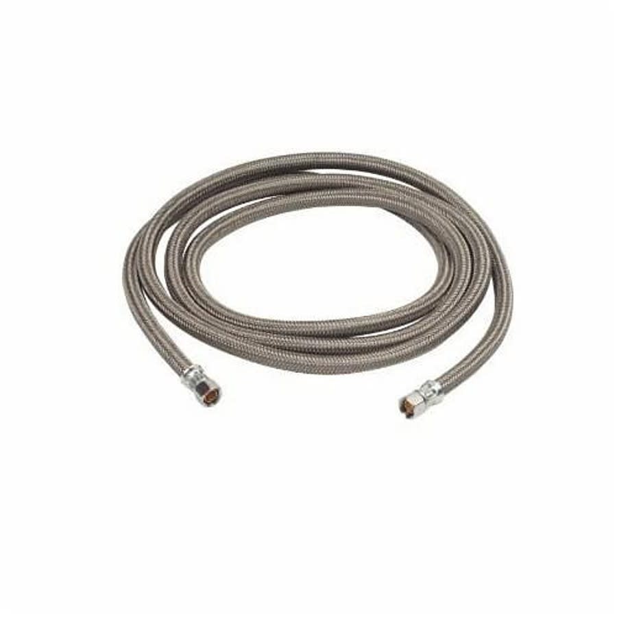Flexible Water Supply, 3/8 in, Comp, 12 in L, Braided Polymer
