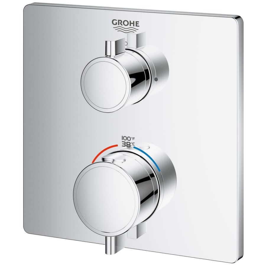 Grohtherm Thermostatic Valve Trim Only with Dual Lever Handles and Volume Control - Less Rough In