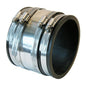Shielded Transition Coupling, 4 in, PVC/Stainless Steel