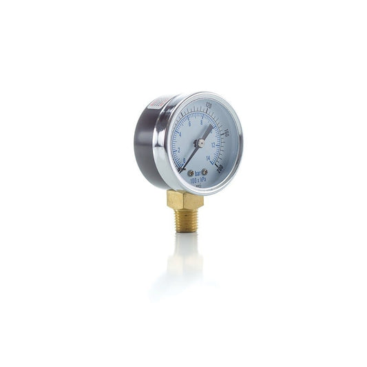 Pressure Gauge, 2 in Dia Dial, 0 to 200 psi, 1/4 in MNPT Bottom Connection