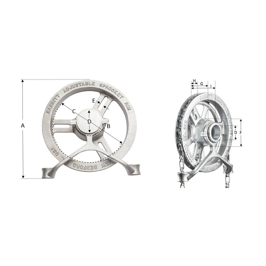 Standard Chainwheel, 2-1/2 in, Cast Iron