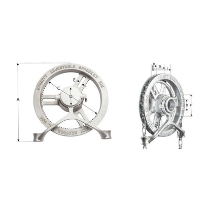 Standard Chainwheel, 2-1/2 in, Cast Iron