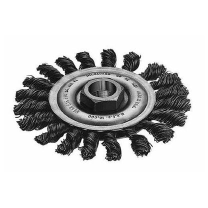 Wheel Brush, 4 in Dia Brush, 0.023 in Dia Full Cable Twist Knot Filament/Wire, 5/8-11 Arbor Hole