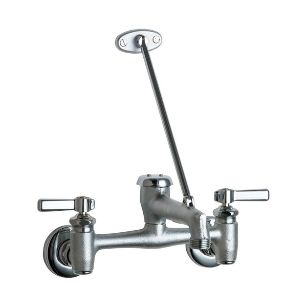Utility Sink Faucet, Wall Mount, ADA, Lever Handle, Polished Chrome