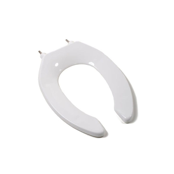 Toilet Seat, Elongated Bowl, Open Front, Less Cover, Plastic, White