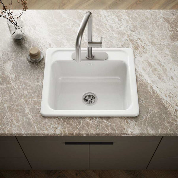 Mayfield 25" Single Basin Top-Mount Enameled Cast-Iron Kitchen Sink