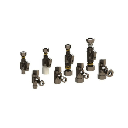 Quarter Turn Angle Stop, 1/2 x 3/8 in, Crimp PEX x Comp, Chrome