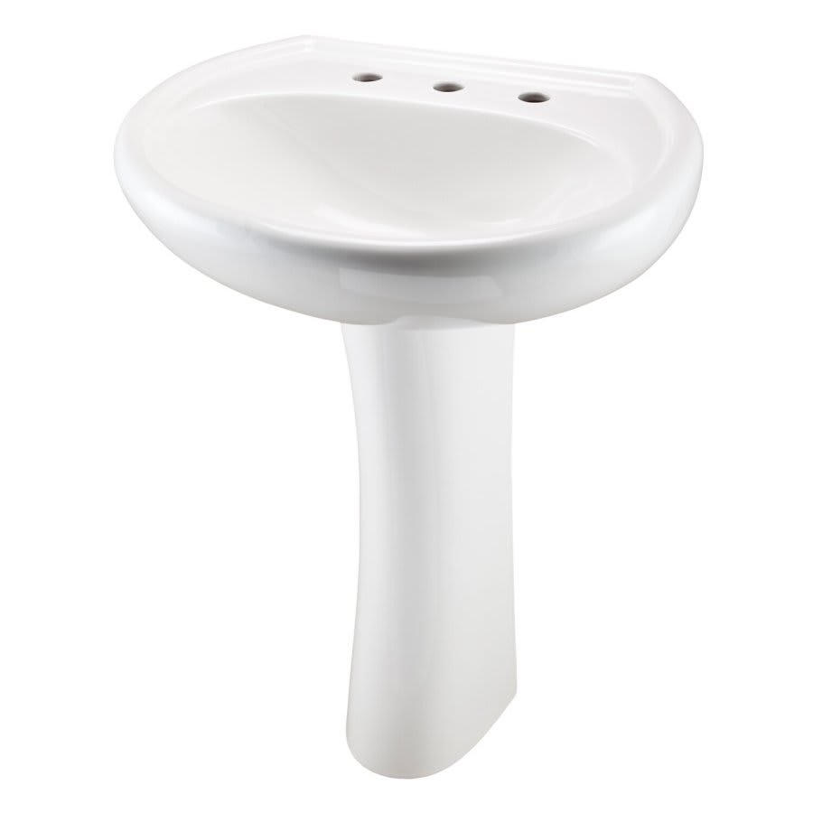 Maxwell® Top/Pedestal Mount Lavatory Sink, ADA, 25-1/4 x 20-1/2 x 8-3/4 in, Vitreous China, White
