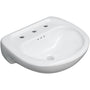 Lisbon Valley 20-1/4" Oval Vitreous China Pedestal Bathroom Sink with Overflow and 3 Faucet Holes at 8" Centers