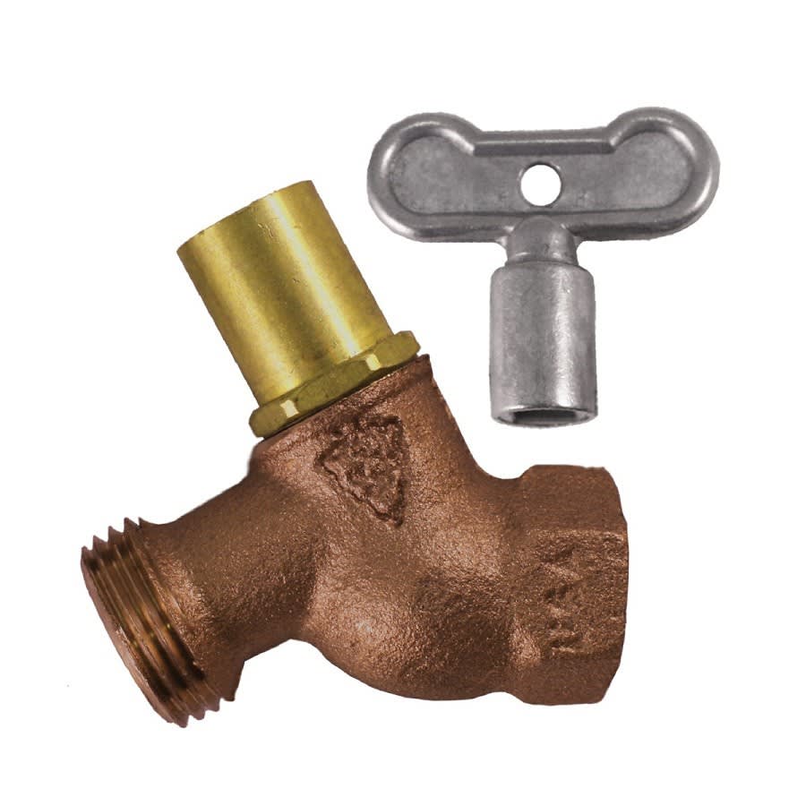 Loose Key Hose Bibb, 3/4 in Inlet, FNPT, Rough Bronze