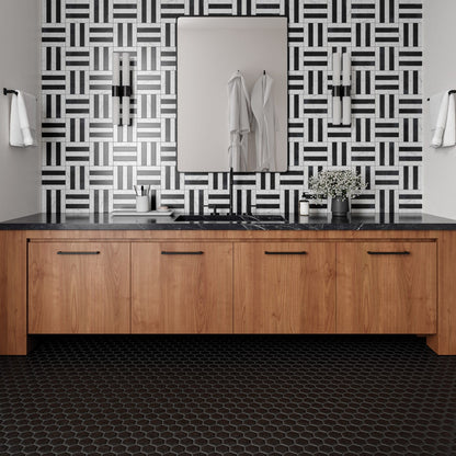 Le Cafe Black 2x2 Hexagon Mosaic Matte