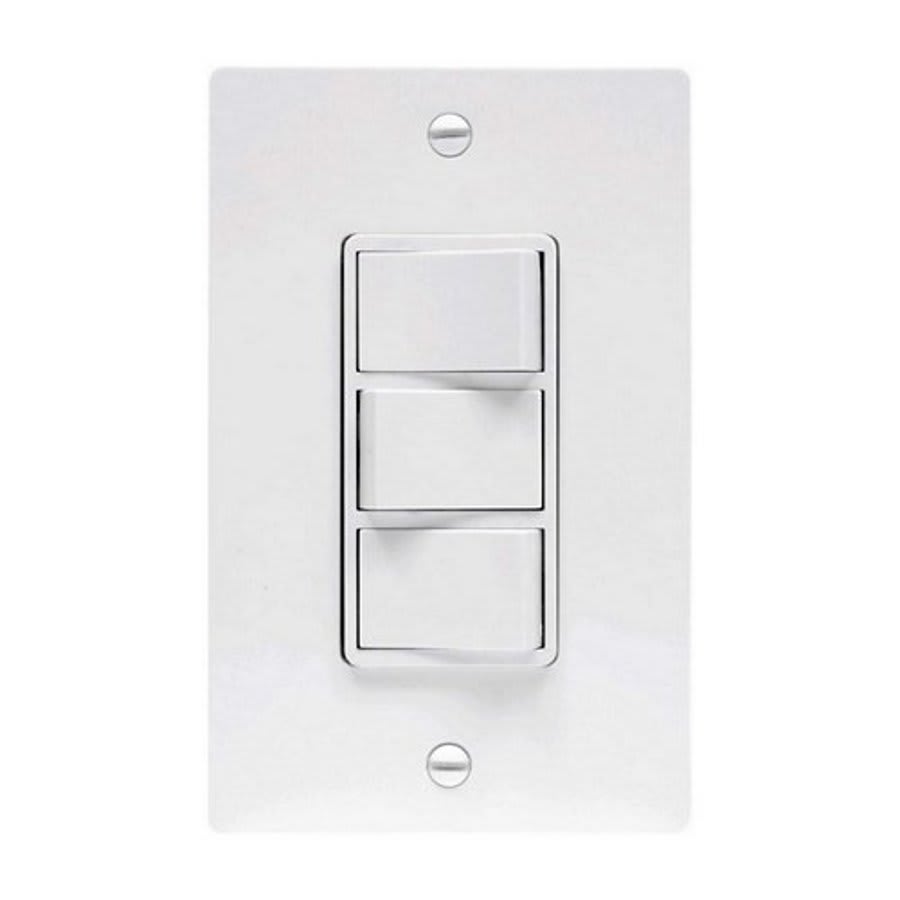 WhisperControl EcoSwitch 3-Function Bath Fan Switch, 120 VAC, 15 A, On/Off Operational Mode, White