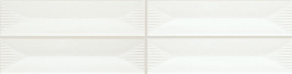 Color Story Pinstripes Ice White Rectangle, Wave Crest 2X8 Glossy