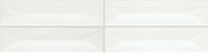 Color Story Pinstripes Ice White Rectangle, Wave Crest 2X8 Glossy