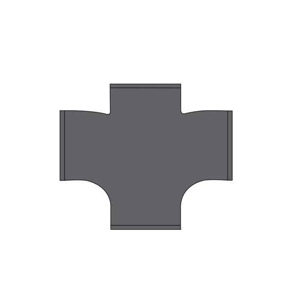 Cross, 3 in, No Hub, Cast Iron