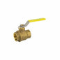 2-Piece Ball Valve, 1 in, FNPT, Full Port, Brass Ball, Brass