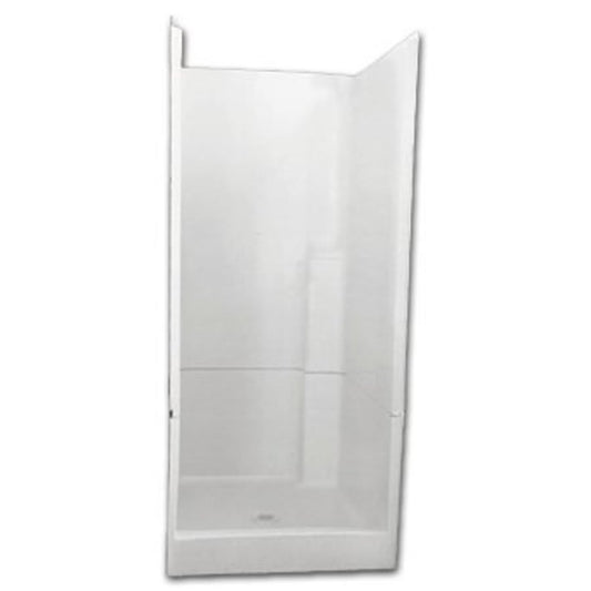 Shower Stall, Fiberglass, White