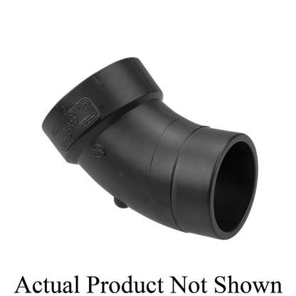 DWV Street 45 deg Elbow, 6 in, Spigot x Hub, ABS