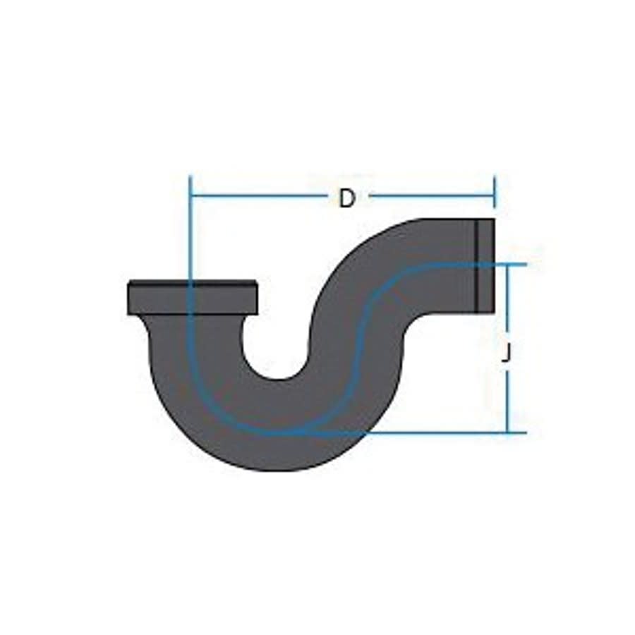 P-Trap, 2 in, No Hub x FNPT, Cast Iron