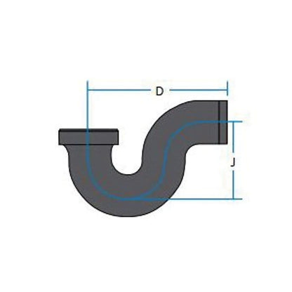 P-Trap, 2 in, No Hub x FNPT, Cast Iron