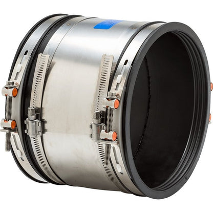 Shielded Transition Coupling, 6 x 4 in, Rubber/Stainless Steel