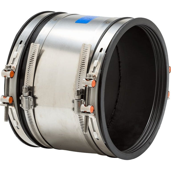 Shielded Transition Coupling, 6 x 4 in, Rubber/Stainless Steel