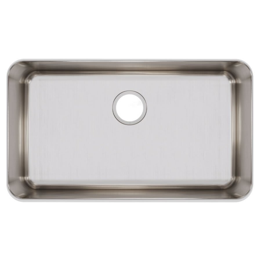 Lustertone™ Classic Single Bowl Kitchen Sink, Under Mount, 30-1/2 x 18-1/2 in, 7-1/2 in Bowl Depth, 18 ga Lustrous Satin Steel, Stainless